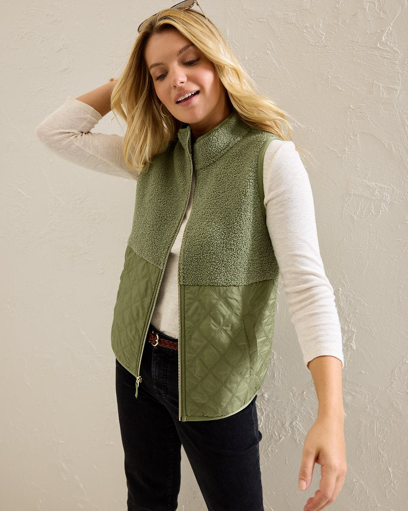 Tommy Bahama | Faux Sherpa Hybrid Vest / Dusty Thyme
