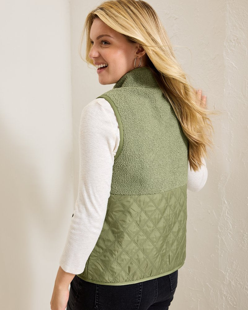Tommy Bahama | Faux Sherpa Hybrid Vest / Dusty Thyme