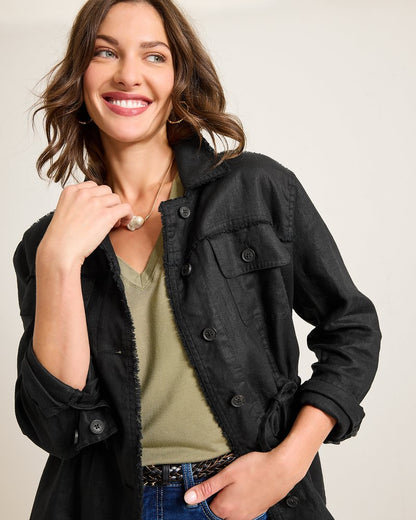 Tommy Bahama | Two Palms Linen Raw-Edge Utility Jacket / Black