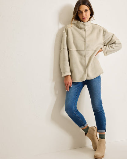 Tommy Bahama | Reversible Faux Shearling Coat / Oatmeal