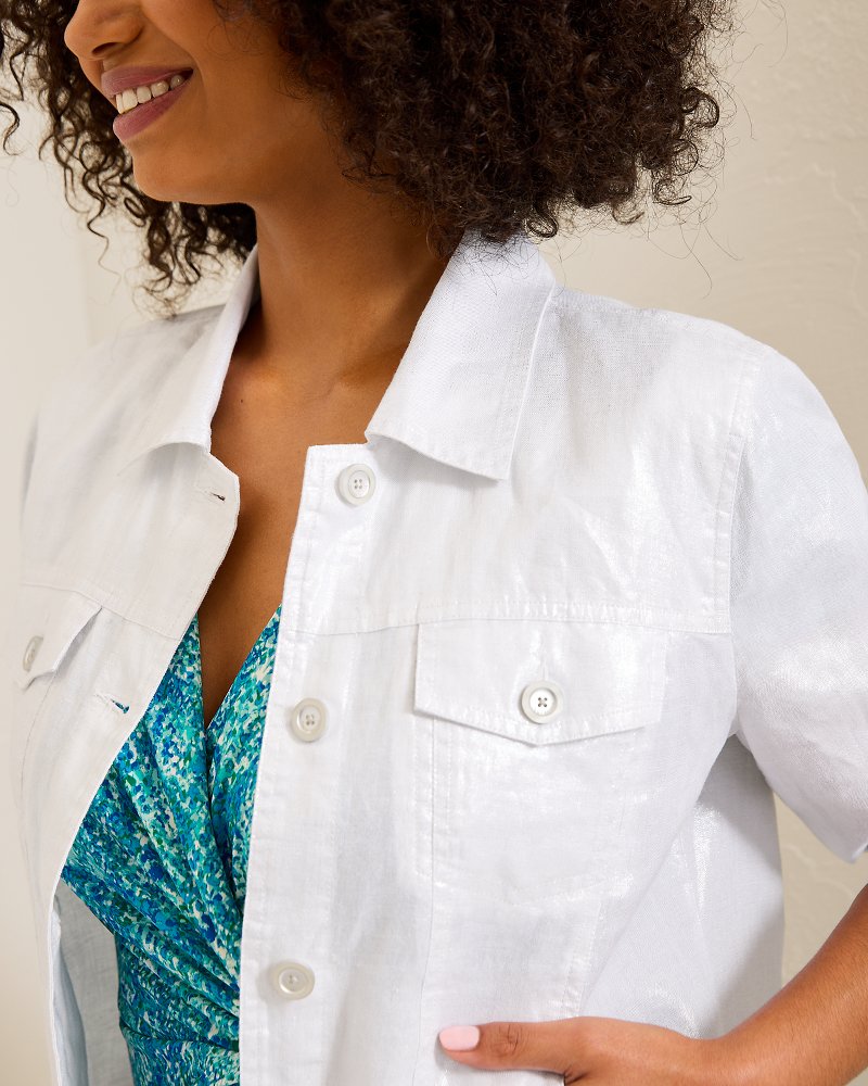 Tommy Bahama | Two Palms Shimmer Linen Jacket / White