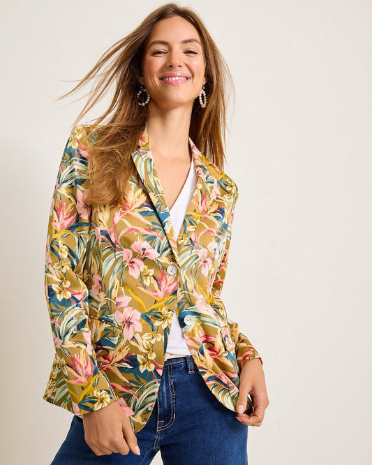 Tommy Bahama | Flora Amora Satin Blazer / Greek Olive