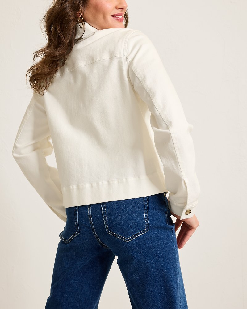 Tommy Bahama | Cotton Twill Cropped Peacoat / White