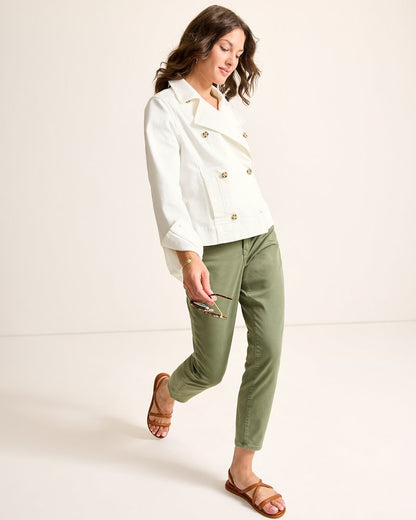 Tommy Bahama | Cotton Twill Cropped Peacoat / White