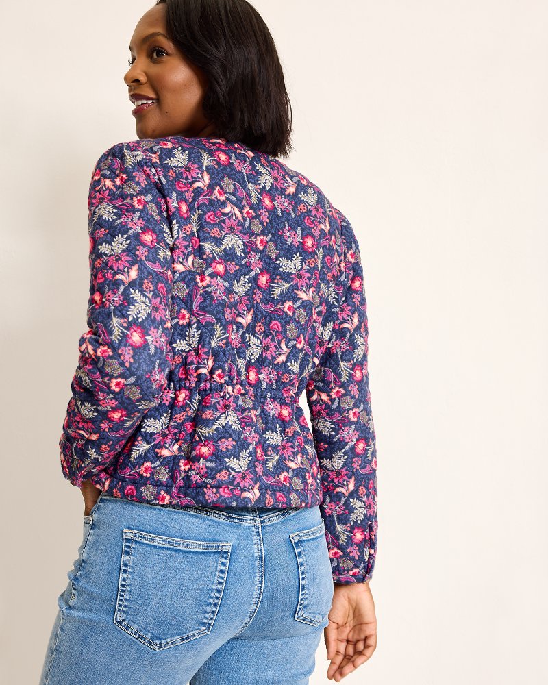 Tommy Bahama | Sweeping Floral Quilted Jacket / Island Navy