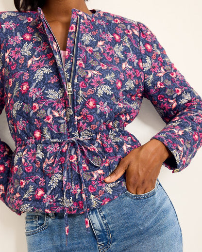 Tommy Bahama | Sweeping Floral Quilted Jacket / Island Navy