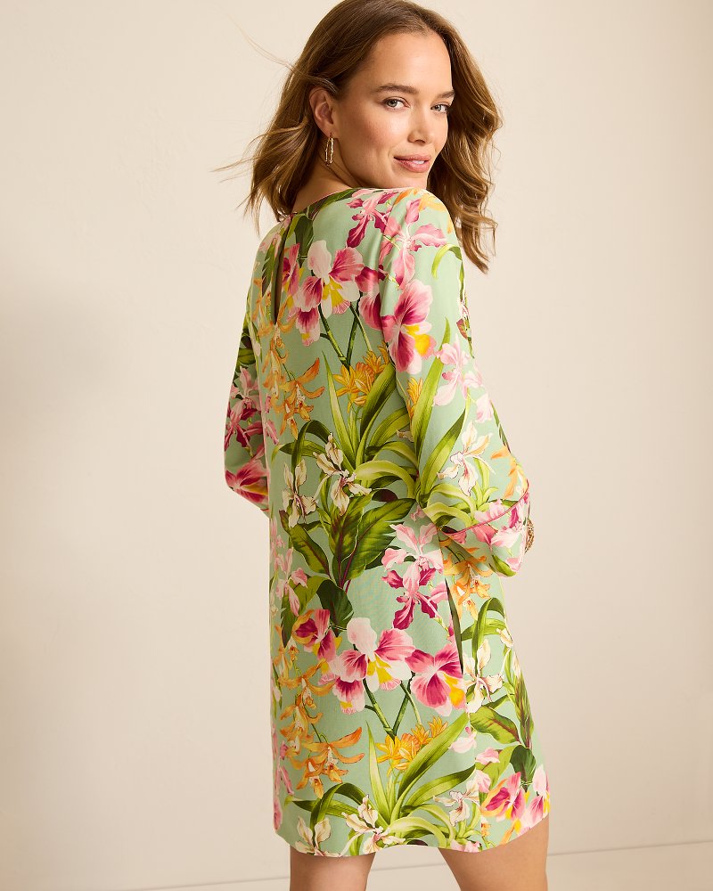 Tommy Bahama | Orchid Bay Silk Shift Dress / Polished Pine