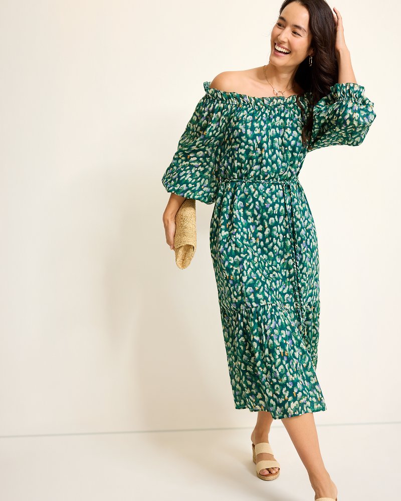 Tommy Bahama | Jeweled Jaguar Midi Dress / Blue Atlas