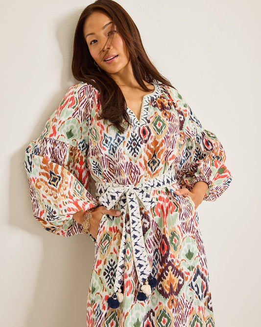 Tommy Bahama | Vista Cove Long-Sleeve Midi Dress / White Sand