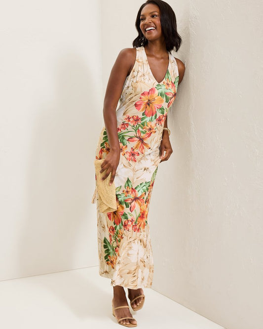 Tommy Bahama | Sandy Solar Bloom Maxi Dress / Travertine