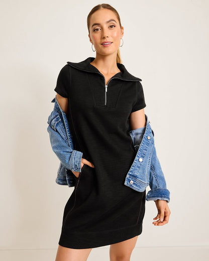 Tommy Bahama | Tobago Bay Half-Zip Collared Dress / Black
