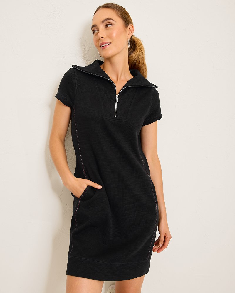 Tommy Bahama | Tobago Bay Half-Zip Collared Dress / Black