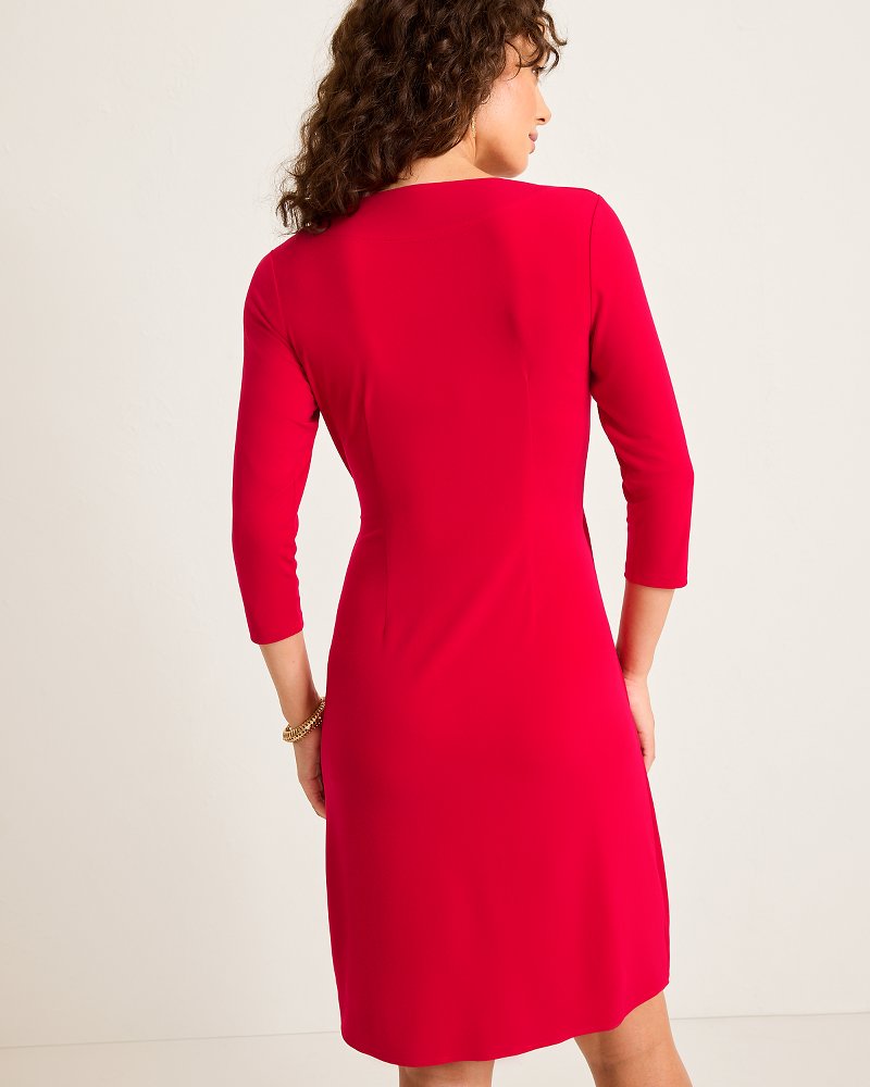 Tommy Bahama | Clara 3/4-Sleeve Faux-Wrap Dress / Tango Red