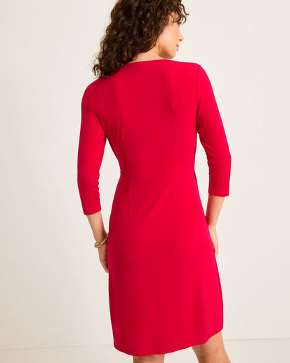 Tommy Bahama | Clara 3/4-Sleeve Faux-Wrap Dress / Tango Red