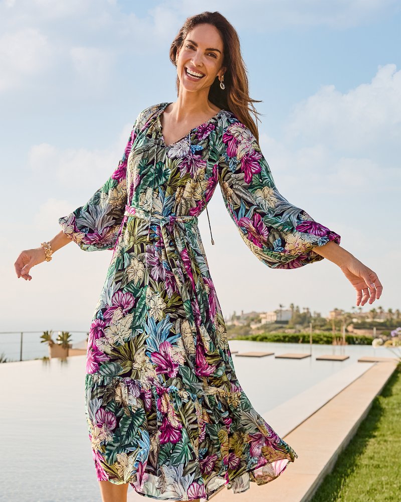 Tommy Bahama | Jungle Jewels Shimmer Maxi Dress / Black