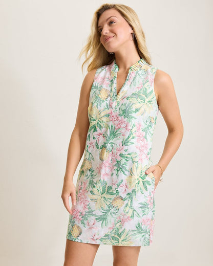 Tommy Bahama | Two Palms Orchid Oasis Linen Shift Dress / Summer Grey