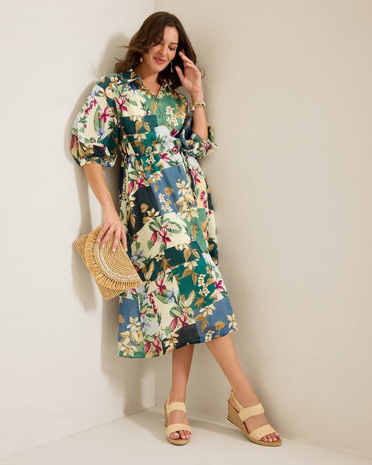Tommy Bahama | Hightide Flora Midi Shirt Dress / Bonsai