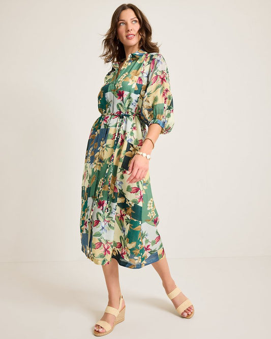 Tommy Bahama | Hightide Flora Midi Shirt Dress / Bonsai