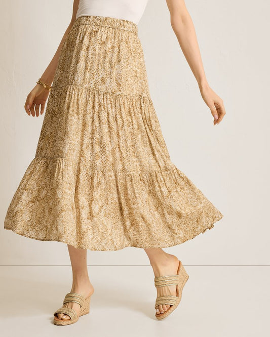 Tommy Bahama | Playa Python Shimmer Midi Skirt / Travertine