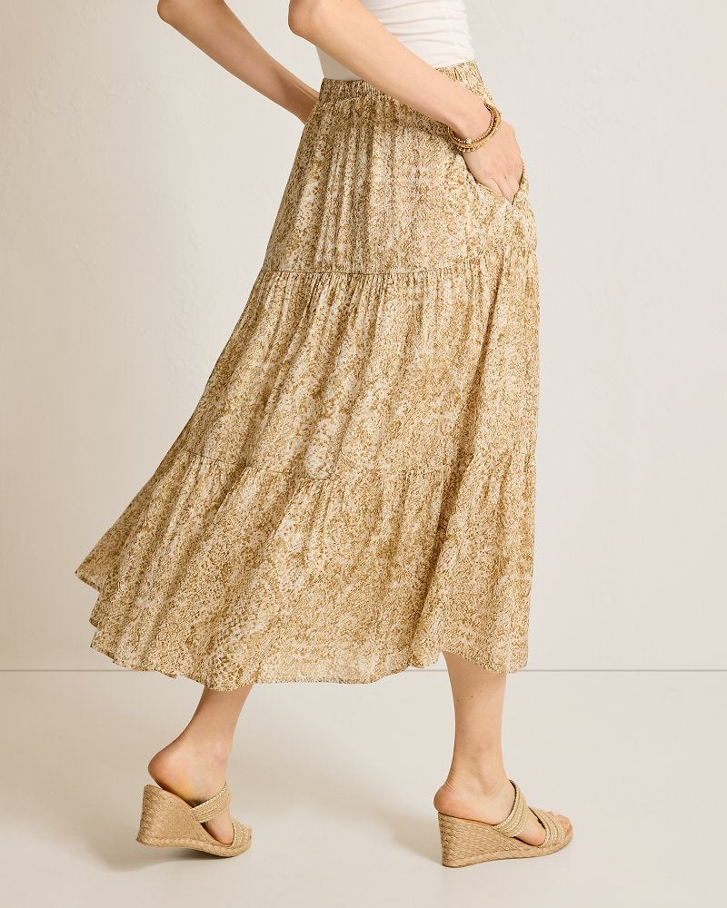 Tommy Bahama | Playa Python Shimmer Midi Skirt / Travertine