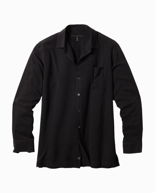 Tommy Bahama | Catalina Twill Long-Sleeve Silk Shirt / Black