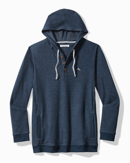 Tommy Bahama | Big & Tall Textured Twill Stripe Hoodie / Dark Moonlight