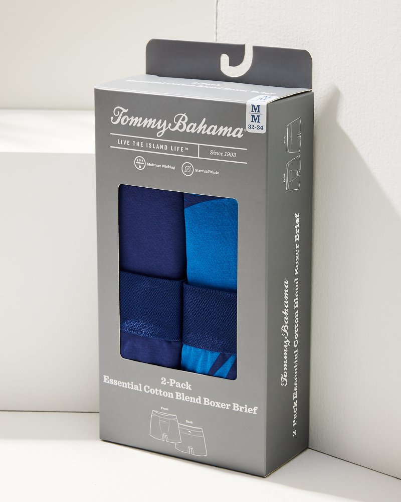 Tommy Bahama | Cotton-Modal Boxer Briefs - 2-Pack / Blue Print