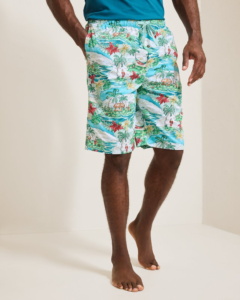 Tommy Bahama | Woven Tropical Print Pajama Shorts / Big Sky Blue