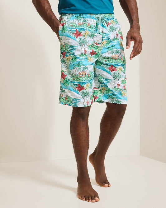 Tommy Bahama | Big & Tall Woven Tropical Print Pajama Shorts / Big Sky Blue