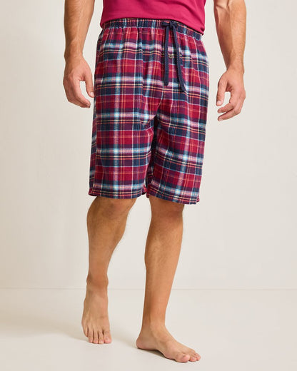 Tommy Bahama | Big & Tall Flannel Plaid Pajama Shorts / Beet Red