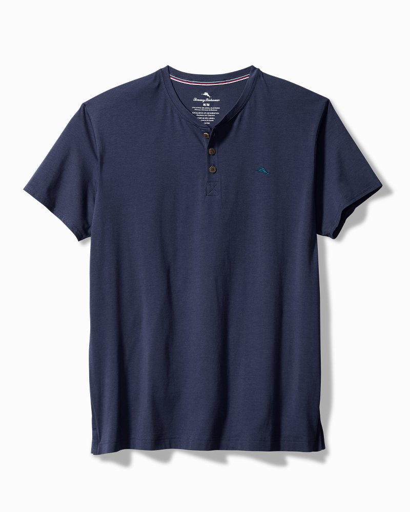 Tommy Bahama | Jersey Short-Sleeve Henley / Peacoat Navy
