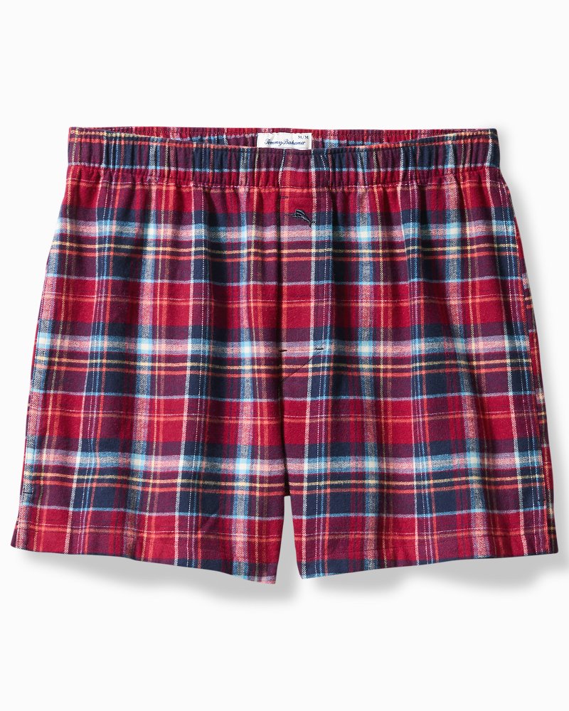 Tommy Bahama | Flannel Plaid Boxers / Beet Red