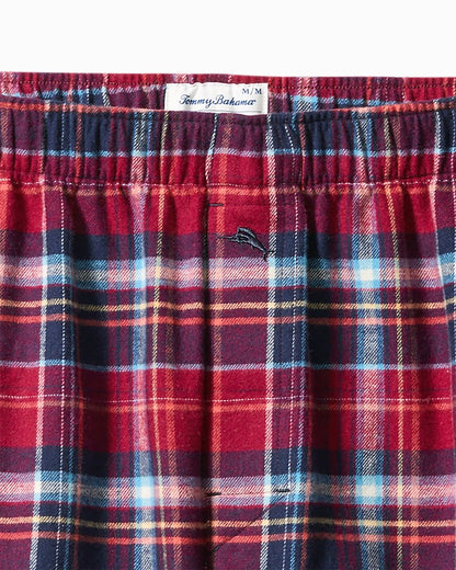 Tommy Bahama | Flannel Plaid Boxers / Beet Red