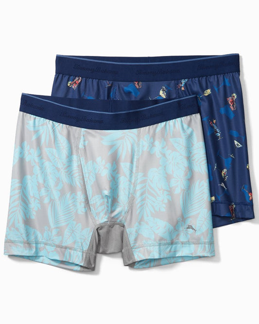 Tommy Bahama | Mesh Tech Tropic Print Boxer Briefs — 2-Pack / Navy Print