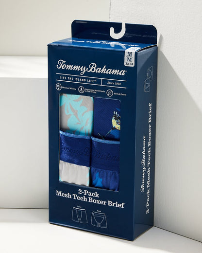 Tommy Bahama | Mesh Tech Tropic Print Boxer Briefs — 2-Pack / Navy Print
