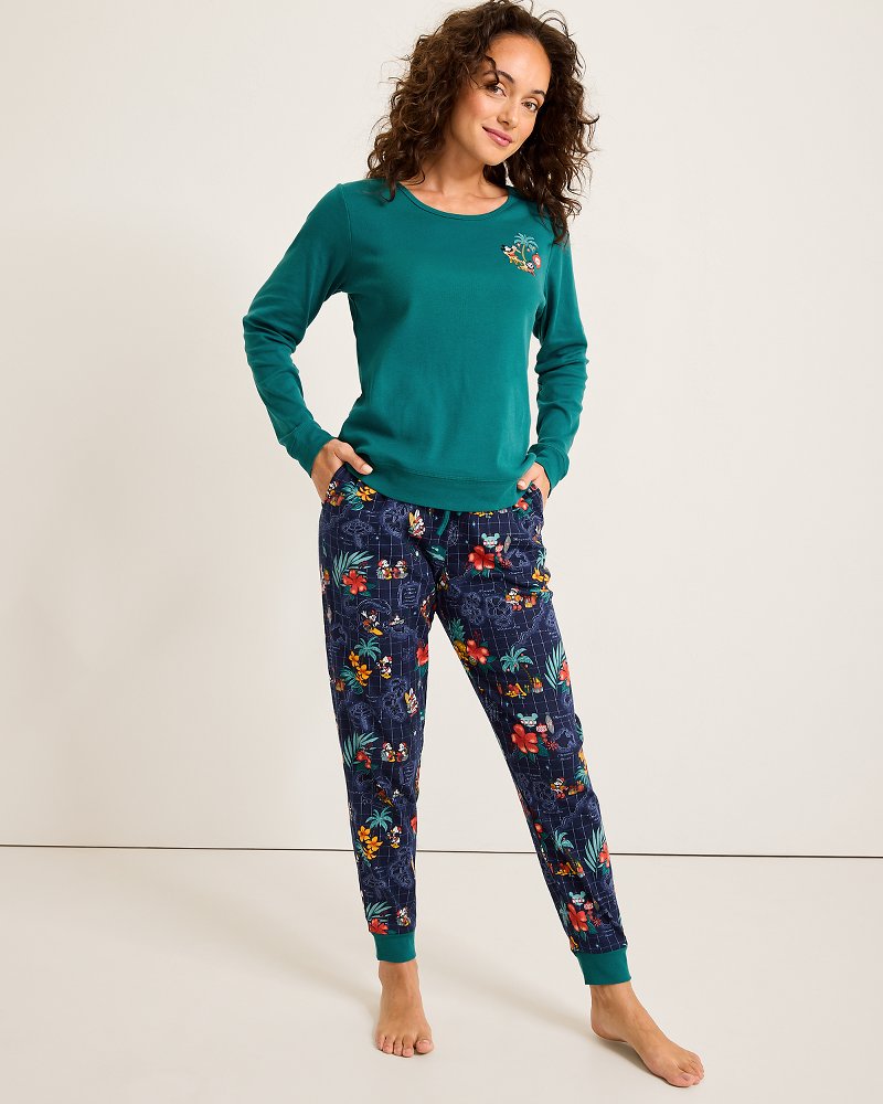 Tommy Bahama | Disney Long Sleeve & Pants Family Pajama Set / Tropical Teal