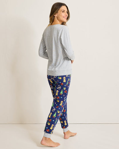 Tommy Bahama | Holiday Dog Long Sleeve & Pants Family Pajama Set / Island Navy