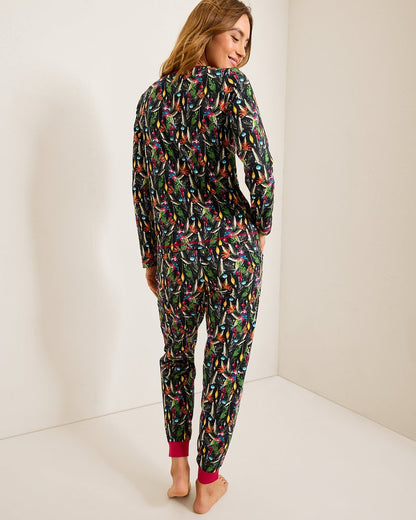 Tommy Bahama | Holiday Parrot V-Neck & Pants Family Pajama Set / Poinsettia Red
