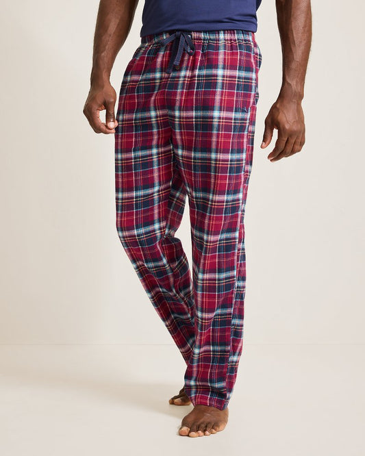 Tommy Bahama | Big & Tall Flannel Plaid Pajama Pants / Beet Red