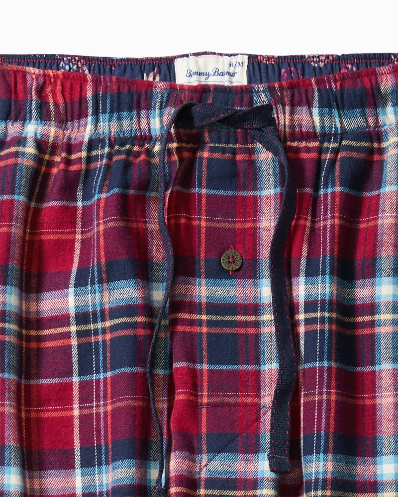Tommy Bahama | Big & Tall Flannel Plaid Pajama Pants / Beet Red