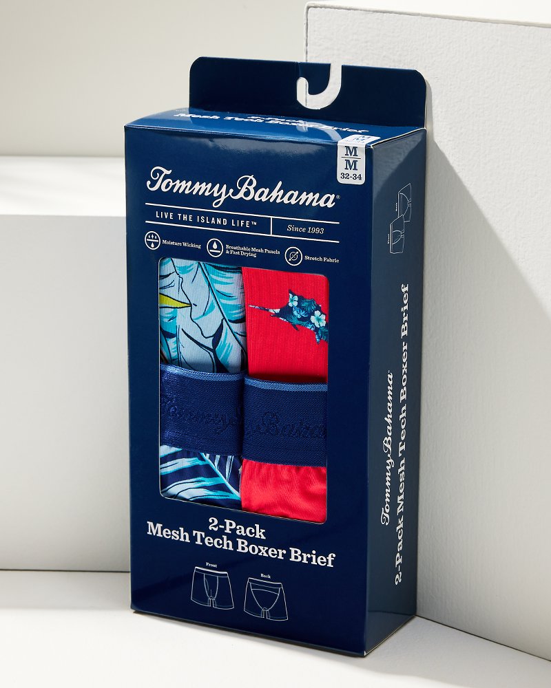 Tommy Bahama | Mesh Tech Print Boxer Briefs — 2-Pack / Coral Novelty