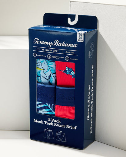 Tommy Bahama | Mesh Tech Print Boxer Briefs — 2-Pack / Coral Novelty