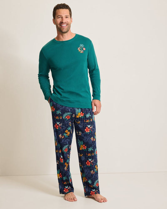 Tommy Bahama | Disney Long Sleeve & Pants Family Pajama Set / Tropical Teal