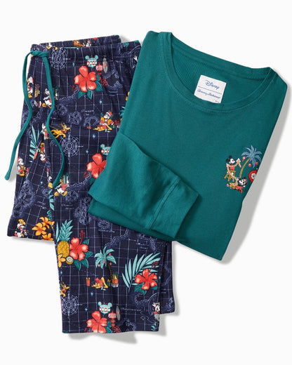 Tommy Bahama | Disney Long Sleeve & Pants Family Pajama Set / Tropical Teal