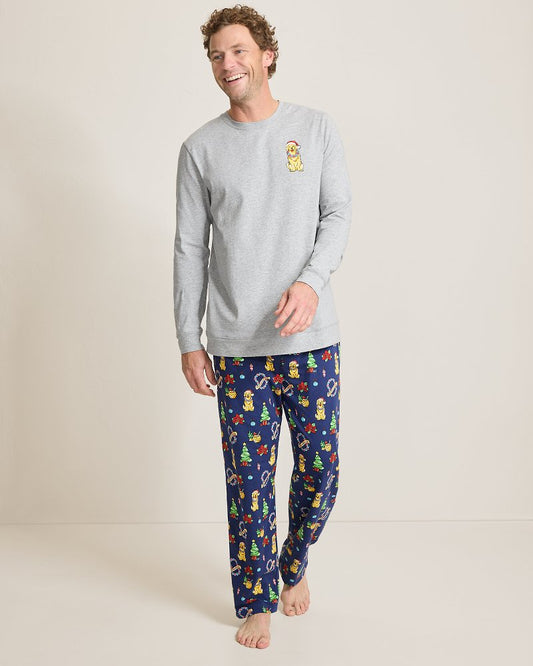 Tommy Bahama | Holiday Dog Long Sleeve & Pants Pajama Set / Island Navy