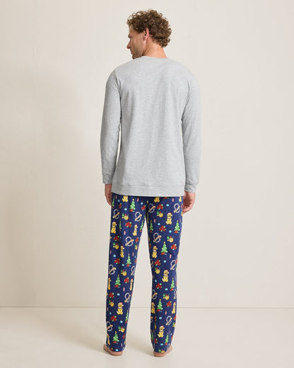Tommy Bahama | Big & Tall Holiday Dog Long Sleeve & Pants Pajama Set / Island Navy