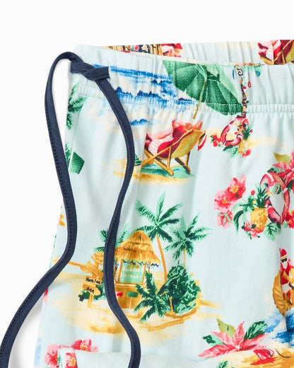 Tommy Bahama | Holiday Santa Long Sleeve & Pants Pajama Set / Aqua Ice