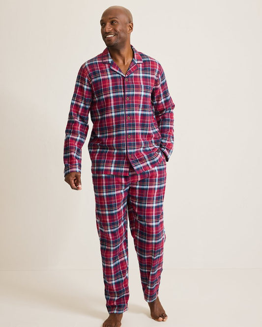 Tommy Bahama | Flannel Long Sleeve & Pants Pajama Set / Beet Red
