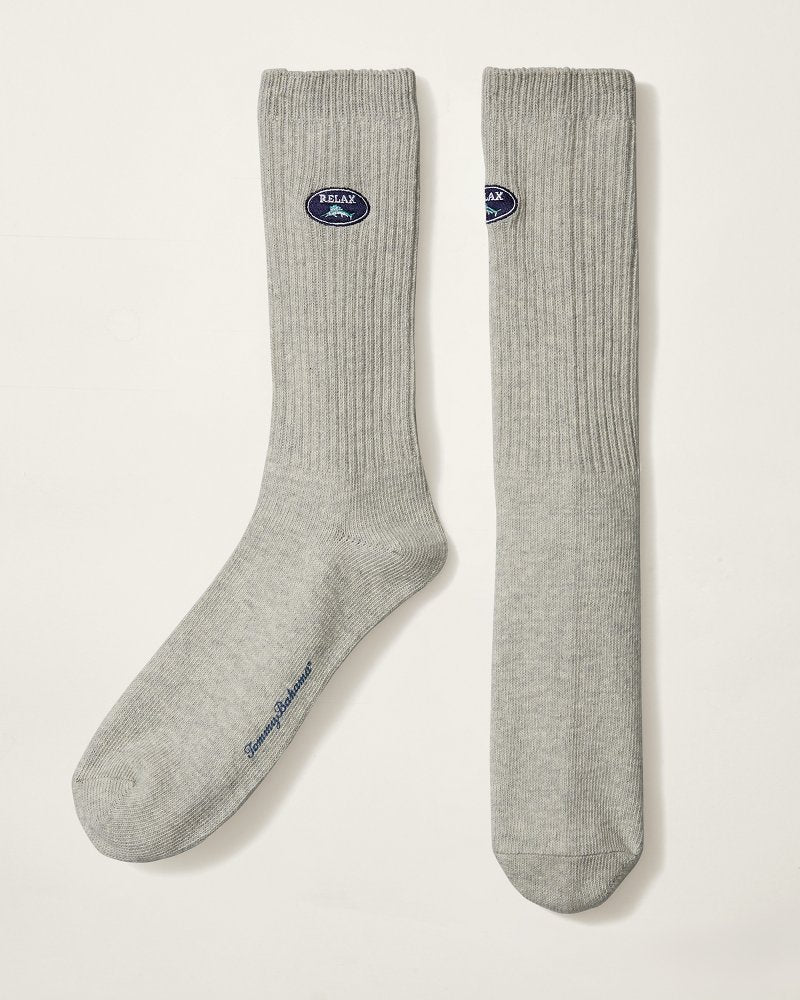 Tommy Bahama | Relax Ribbed Crew Socks / Light Grey Heather