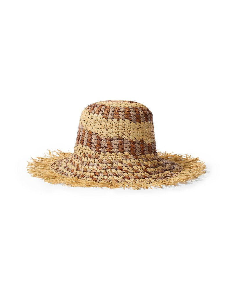 Tommy Bahama | Waverly Frayed Edge Raffia Sun Hat / Brown